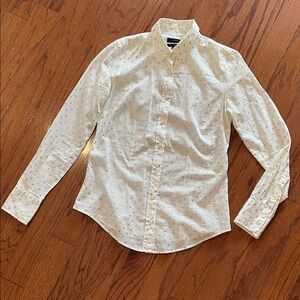 J. Crew White Patterned Casual Shirt